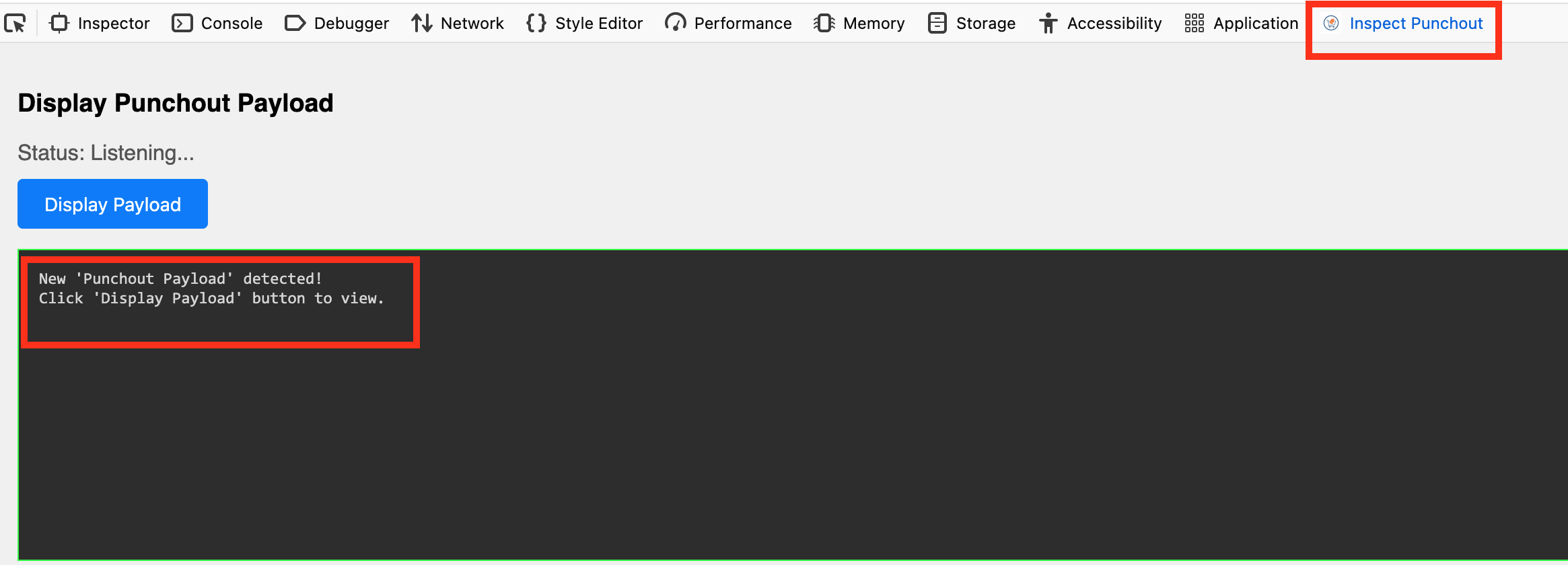 Inspect Punchout in Dev Tool